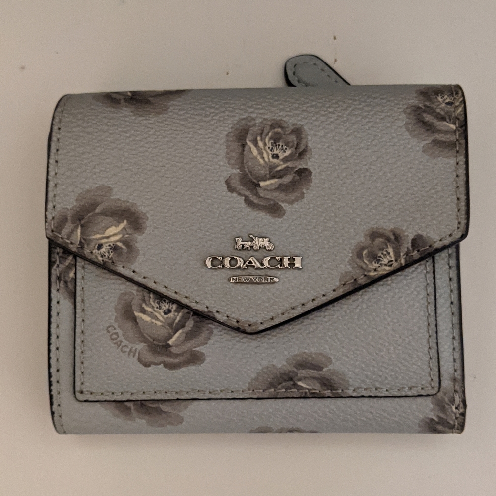 Floral Coach Trifold Wallet
